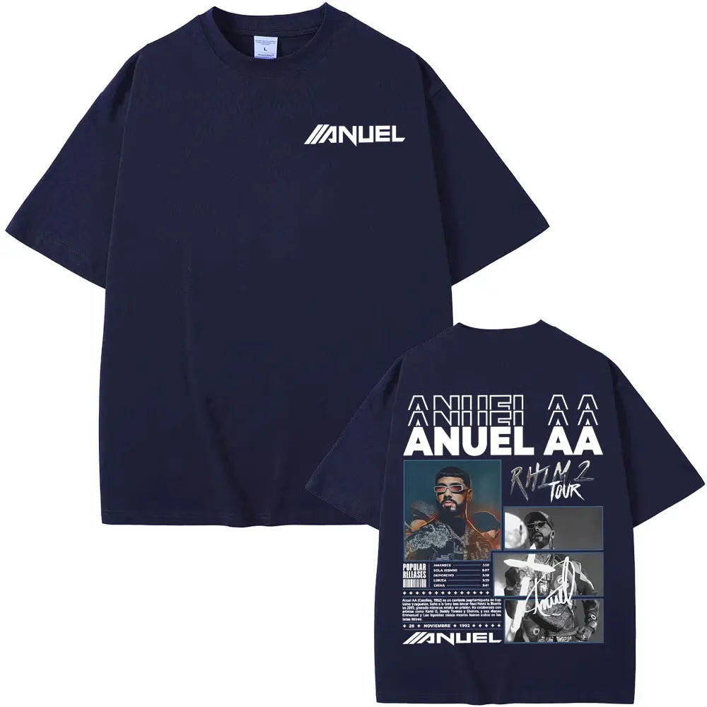 Rapper Anuel AA Rhlm 2 Album 2025 Merch T-Shirt Men Women Summer Tops Streetwear T Shirts Male Fashion Hip Hop Pop Music T Shirt