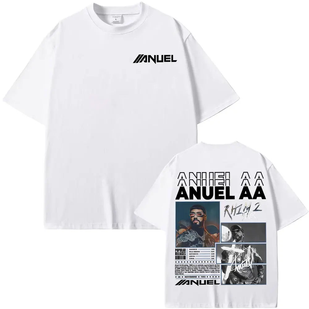 Rapper Anuel AA Rhlm 2 Album 2025 Merch T-Shirt Men Women Summer Tops Streetwear T Shirts Male Fashion Hip Hop Pop Music T Shirt