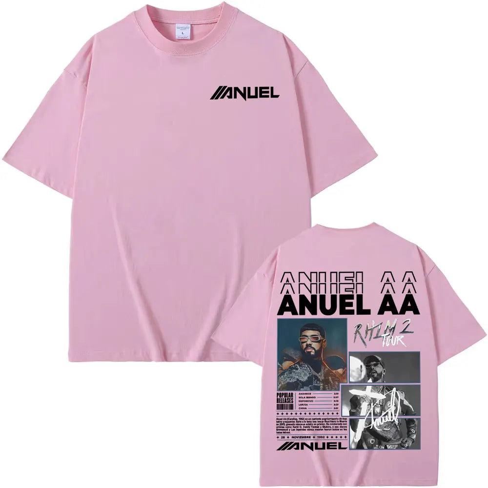 Rapper Anuel AA Rhlm 2 Album 2025 Merch T-Shirt Men Women Summer Tops Streetwear T Shirts Male Fashion Hip Hop Pop Music T Shirt